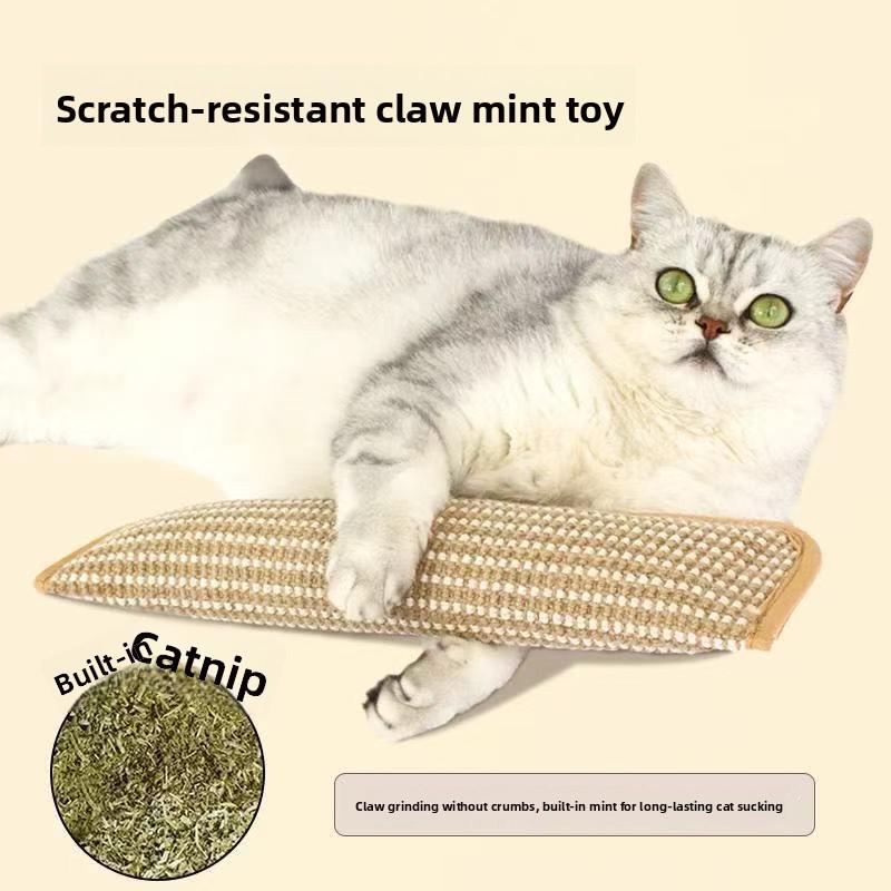 Kedi Nanesi Yastığı, Diş Çıkarma, Çiğnenebilir, Can Sıkıntısını Gidermek İçin Diş Temizleyici Kedi Oyuncağı, Diş Çıkarma Jüt Kedi Tırmalama Tahtası