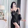 New suspender pajamas set for women, deep V hollowed suspender pajamas for women, sexy pure desire and light loungewear suspender