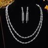 High-end Luxury Full Diamond Necklace Earrings Set Temperament Necklace Earrings Two-piece Set