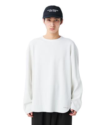 Dry Waffle Long Sleeve Cut and Long Sleeve and Off Size M T-Shirt CS-26SU001, Sew, T-Shirt, Men's Women's, White,