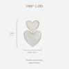 Her Lab | Handmade Colorful Metal Heart Stud Earrings Cute Women's Stud Earrings Korean Style Lightweight Hypoallergenic
