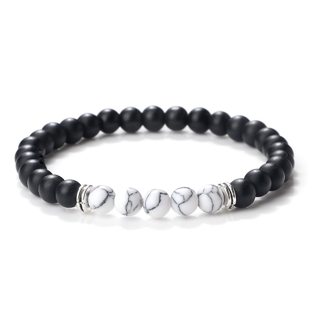 European  American Double Layer Stone Beaded Bracelet - 6mm Single Strand Yoga Energy Jewelry