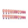 3D Cross French Relief Flower Nail Art with Gold Beads - Almond Fake Nails with Glue