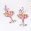 European and American new fashion exaggerated personality creative temperament alloy imitation pearl earrings diamond versatile earrings women