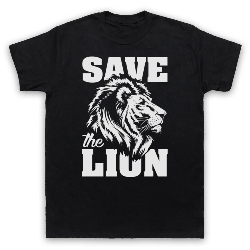 

Save The Lion Animal Rights Protest Slogan Anti Hunting Mens And Womens T-Shirt XL