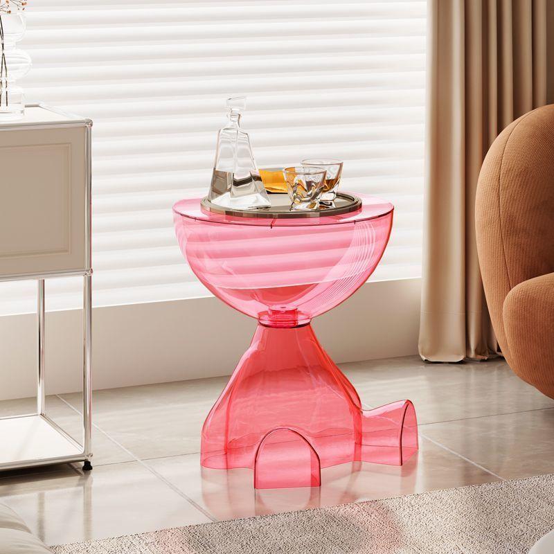 Acrylic Plastic Coffee Table Sofa Minimalist Living Room Coffee Table Bedside Table Transparent Can Store Nightstand Furniture