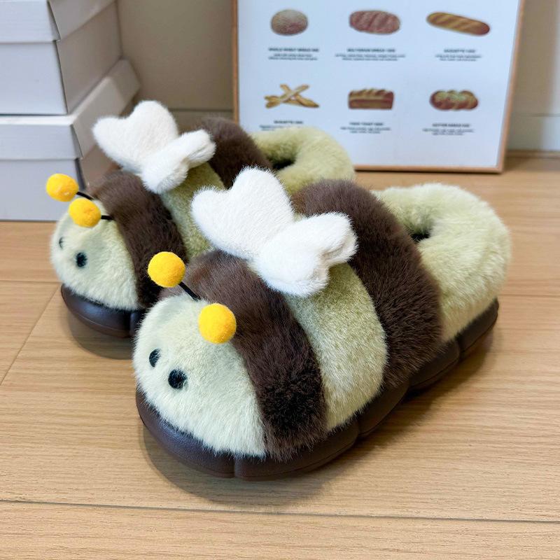 Plush cotton shoes plush slippers cute cartoon home plush versatile warm couple