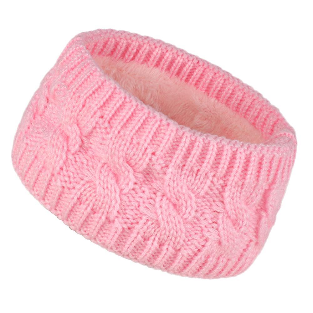 

Женская зимняя бархатная вязаная повязка на голову: Теплые спортивные наушники из крученой шерсти для Европы и Америки розовый
