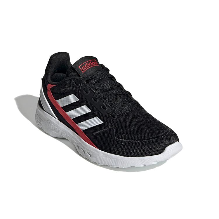 Adidas Neo Nebula Ted K Fashion Patchwork Breathable Low top Kids' Running Shoes Black Red White Kids' EH2542