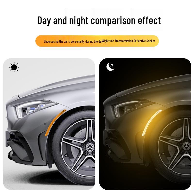 Luminous Reflective Car Wheel Arch & Bumper Stickers: Night Safety & Anti-Scratch Protection