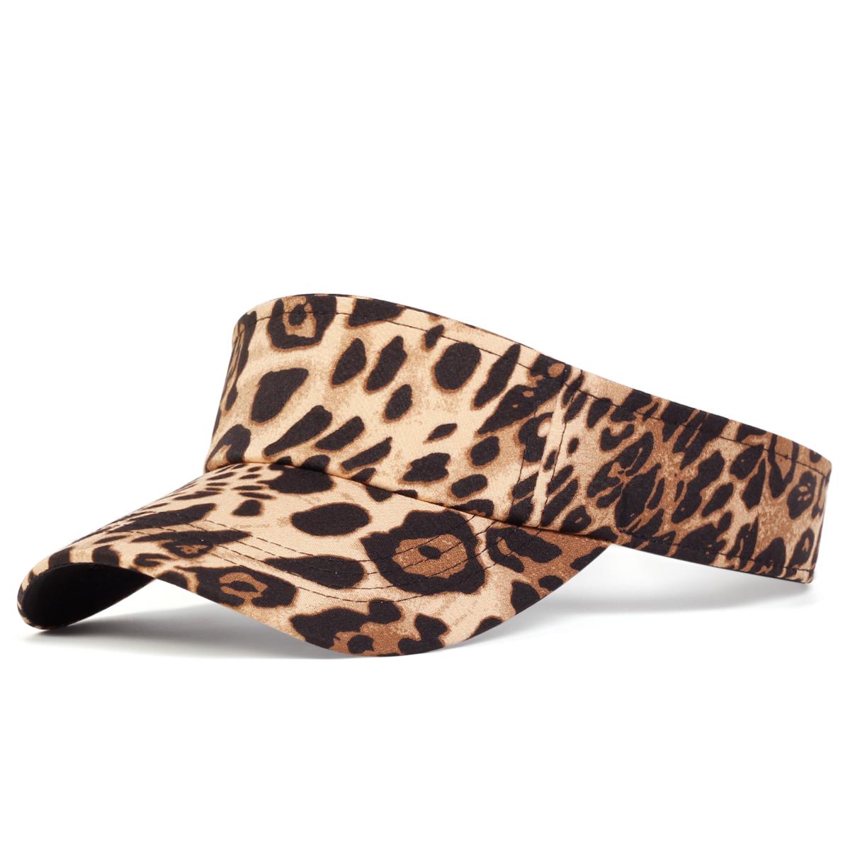 

Unisex Leopard Print Empty Top Baseball Caps Spring and Summer Outdoor Adjustable Casual Hats Sunscreen Hat коричневий