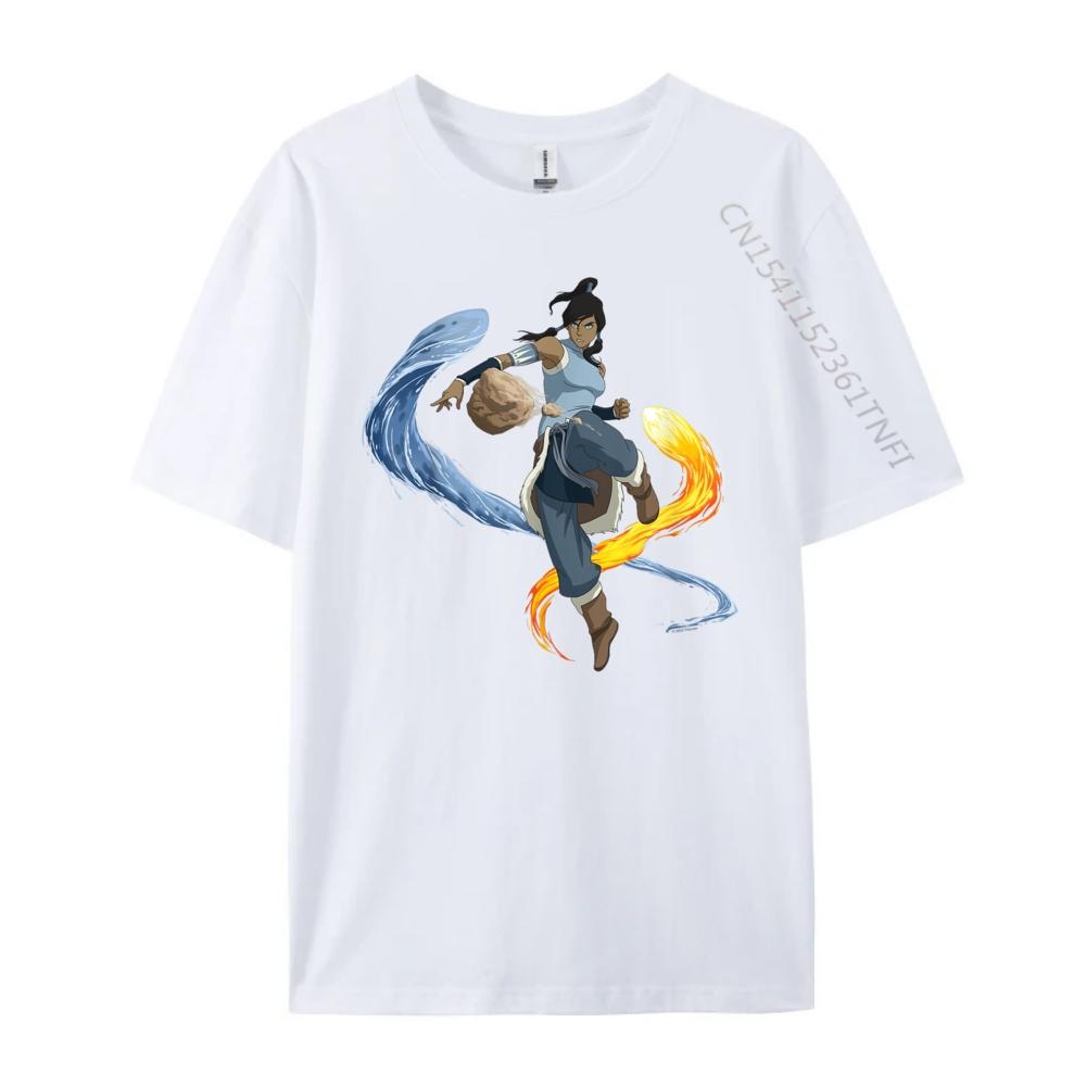 Die Legende von Korra Bändigen Wasser Feuer und Erde Christliches T-Shirt Herren Übergroßes T-Shirt Vegan