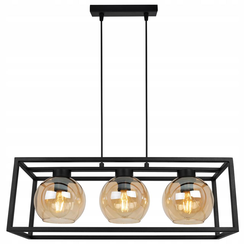 HÄNGELAMPE KÄFIG ELEGANTER GLASBALL HONIG