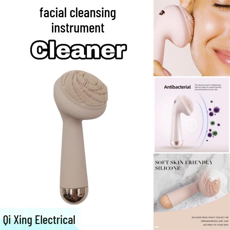 Rechargeable Cross-Border Electric Facial Cleansing & Massage Brush with Rotating Silicone for Deep Pore Cleaning