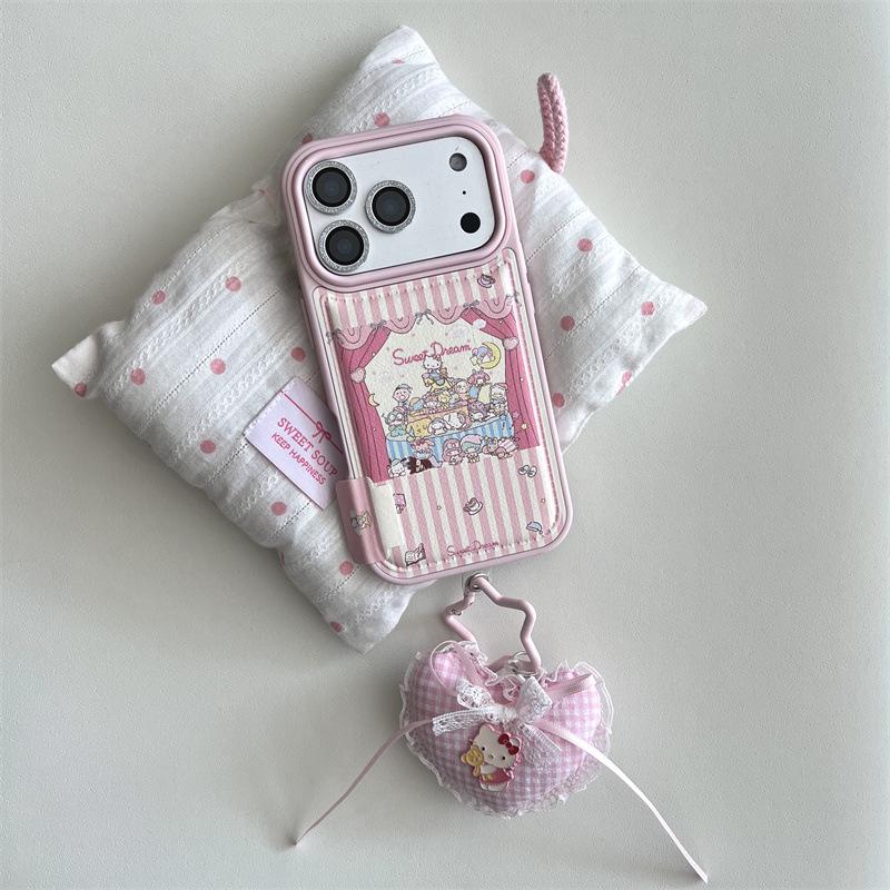 Sanrio Pink Stripe Cute Party iPhone 17/16 Pro Max/15/14 Case for Girls