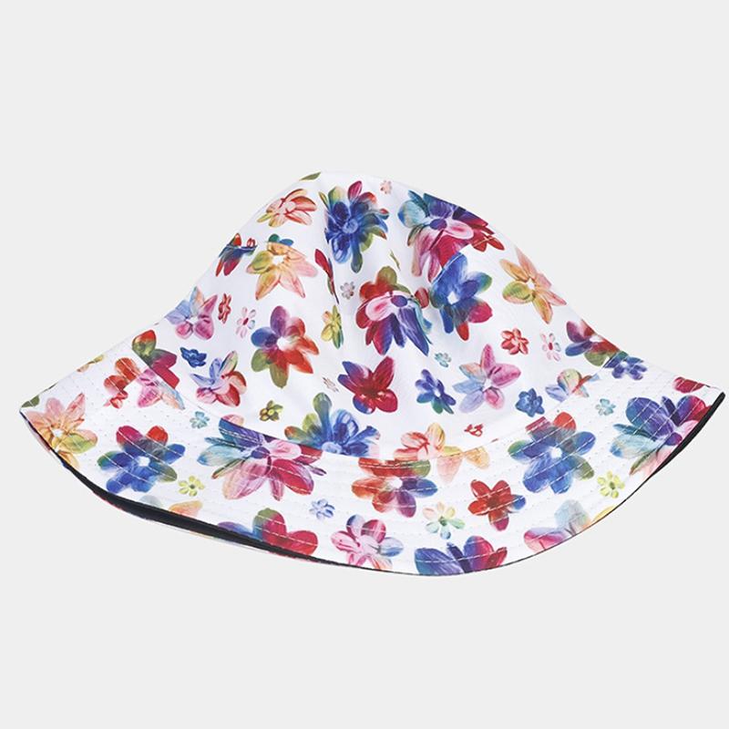 Summer Sun Hat, Men'S And Women'S Small Floral Pattern Double-Sided Fisherman Hat, Beach Travel Outdoor Fisherman Hat