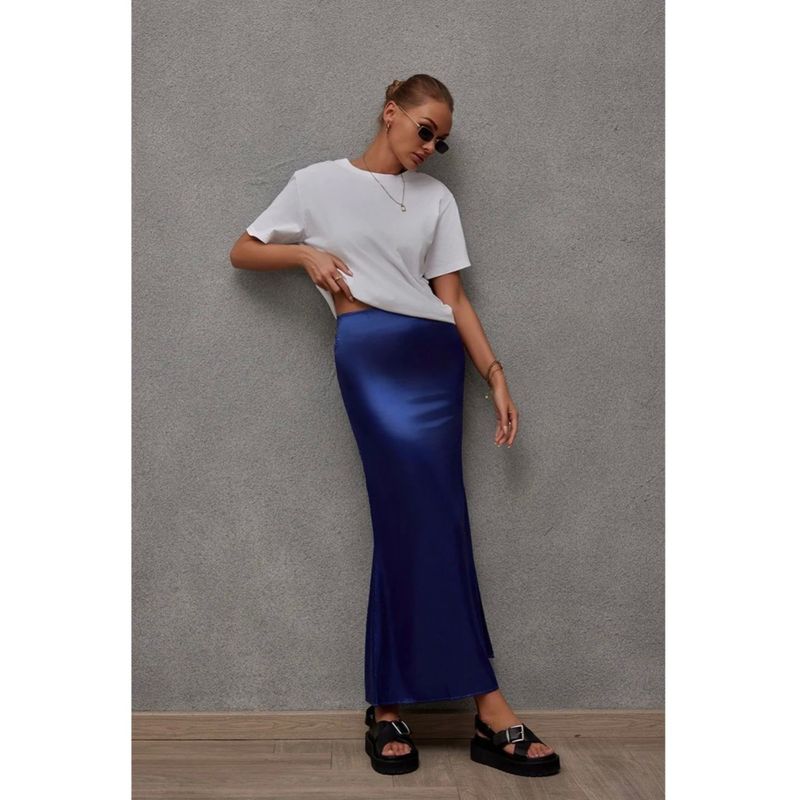Solid Color Fish Tail Wrapped Hip Skirt Pure Color Fishtail Sheath Skirt