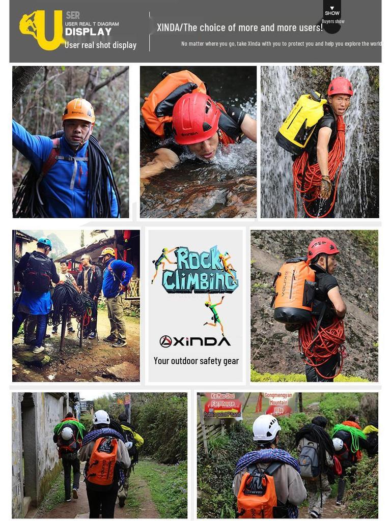 Xinda Industrie-Sicherheitshelm für Höhenarbeiten, Rettung und Klettern.