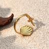 18k Gold Electroplated Stainless Steel Starfish Ring - Ocean Series Jewelry