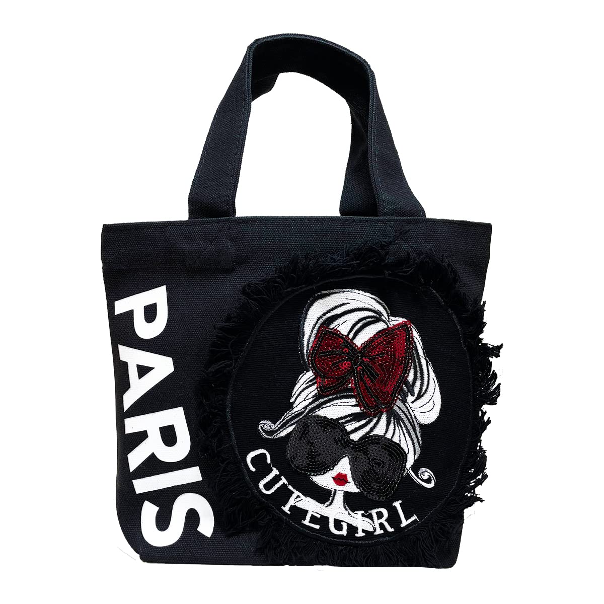 

DIVA Rose Women s Mini Tote Bag, Small and Lightweight, Perfect for Lunch or Handbags, Perfect for Girls (Black)