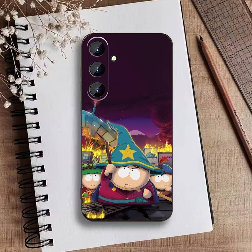 H-South P-Park Cartoon Phone Case For Samsung Galaxy A73,A21s,A22,A31,A52,A53,A71,A41Soft Black Shell