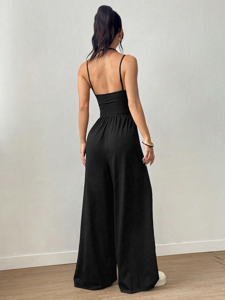 European and American New Women’s Casual Bandeau Jumpsuit - Summer Wide Leg Loose Fit