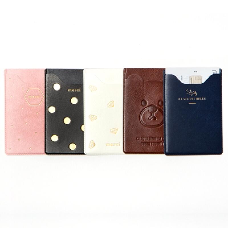 Adhesive cell phone card case pink dot (26013626)