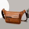 Men's Crossbody Bag Chest Bags High Quality Shoulder Bag Chest Bag for Men Fashion Business Messenger Bag PU Leather Waist Bags