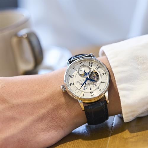 Orient Star M45 F7 Automatic Watch with Mechanical Moon Phase, Open Heart, RK-AY0101S, Men's, White, Made In Japan, with a 2-Year Manufacturer's Warra