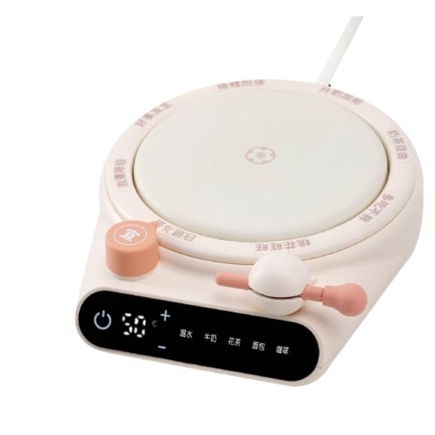 

Warm Extended Panel Noise-Free Quick Milk Heating with Stress-Relieving Wooden Fish Lucky Wheel Heated Coaster AU рожевий