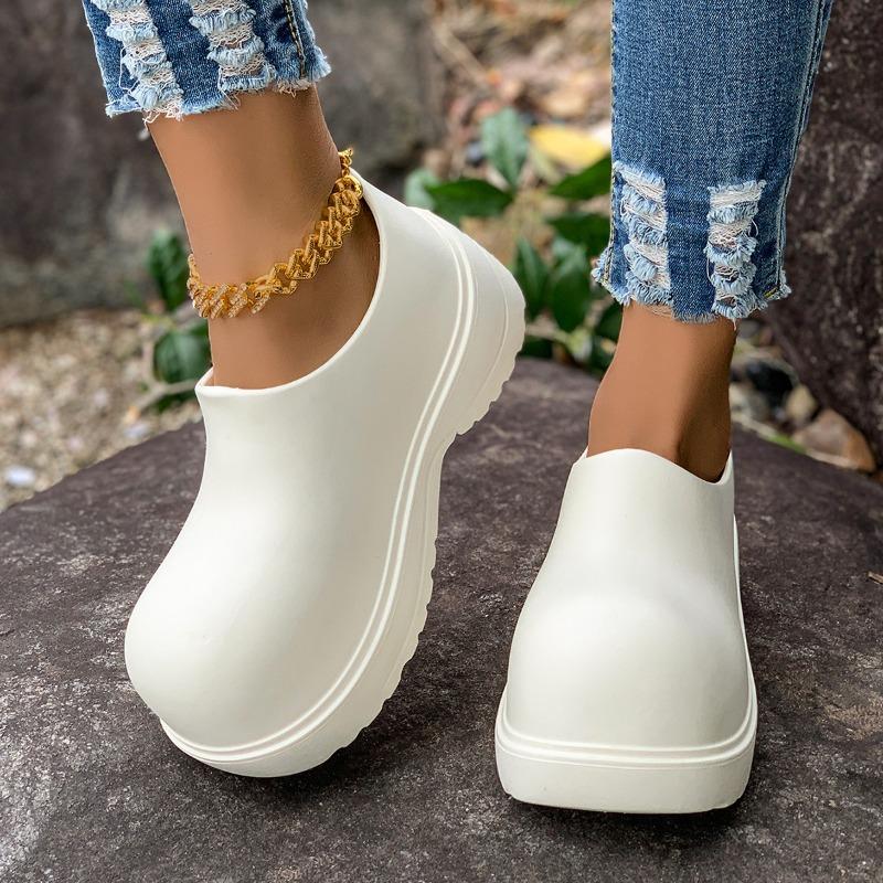 

Модная платформа Одинарная обувь Осень Новая Круглый носок Ноги Водонепроницаемая и Противоскользящая Каблук Каблук-рюмочка Обувь 36