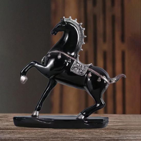 Success Horse Ornament Artistic Good Luck Horse Figurine Resin Modern Horse Statue for Home TV Stand Desk Wine Cabinet Decoration