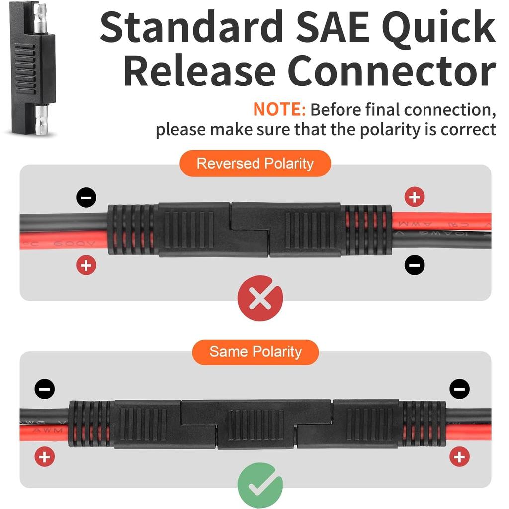 8FT/2.5M 16AWG SAE To Alligator Clips Wire Harness With OnOff Switch, 12 Volt Quick Disconnect Extension Cord Alligator Clips For Lawn And Garden