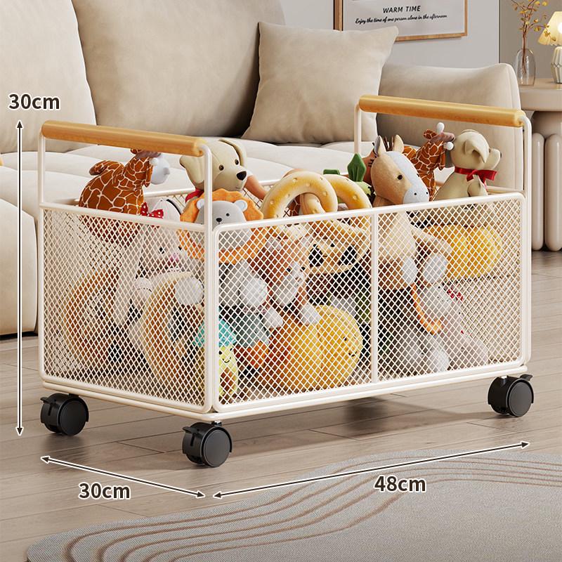 Large Plush Toy Storage Basket with Handles for Children's Dolls