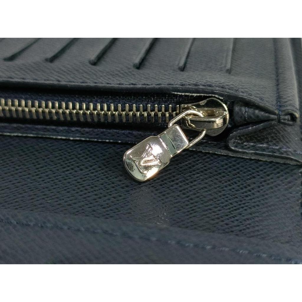 Used LOUIS VUITTON Epi Portefeuil Brazza Long Wallet Dark Navy