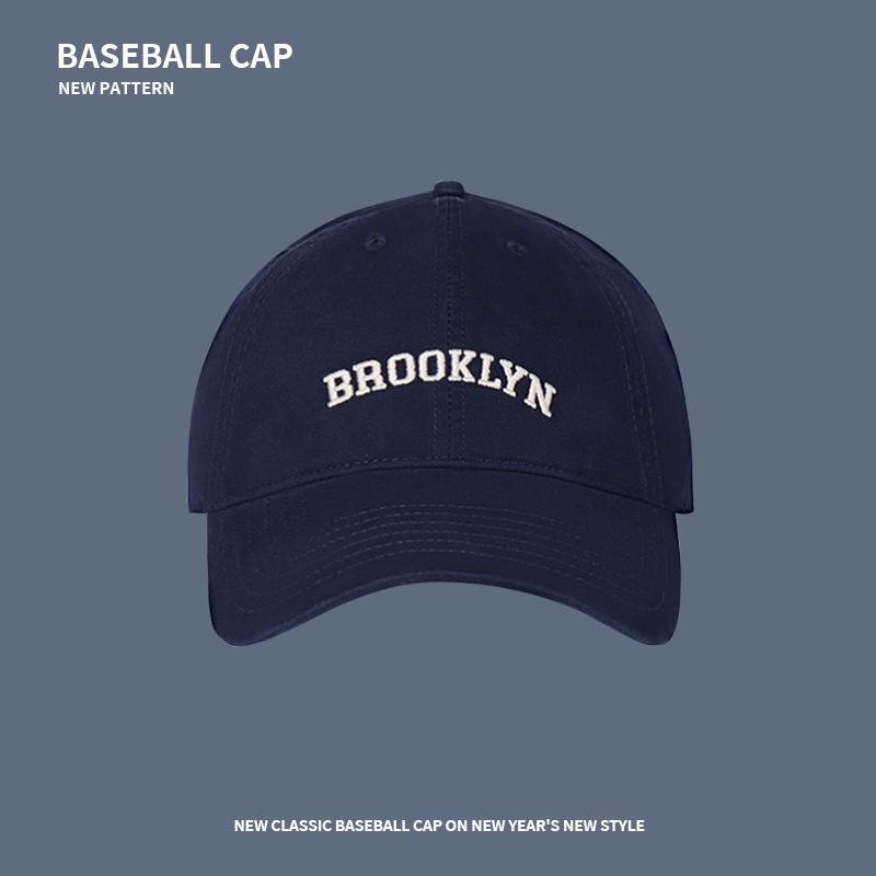 Big Head Circumference Wide Brim Baseball Cap Female Niche Design Soft Top Embroidered Letters Show Face Small Street Racket Tide Couple Cap