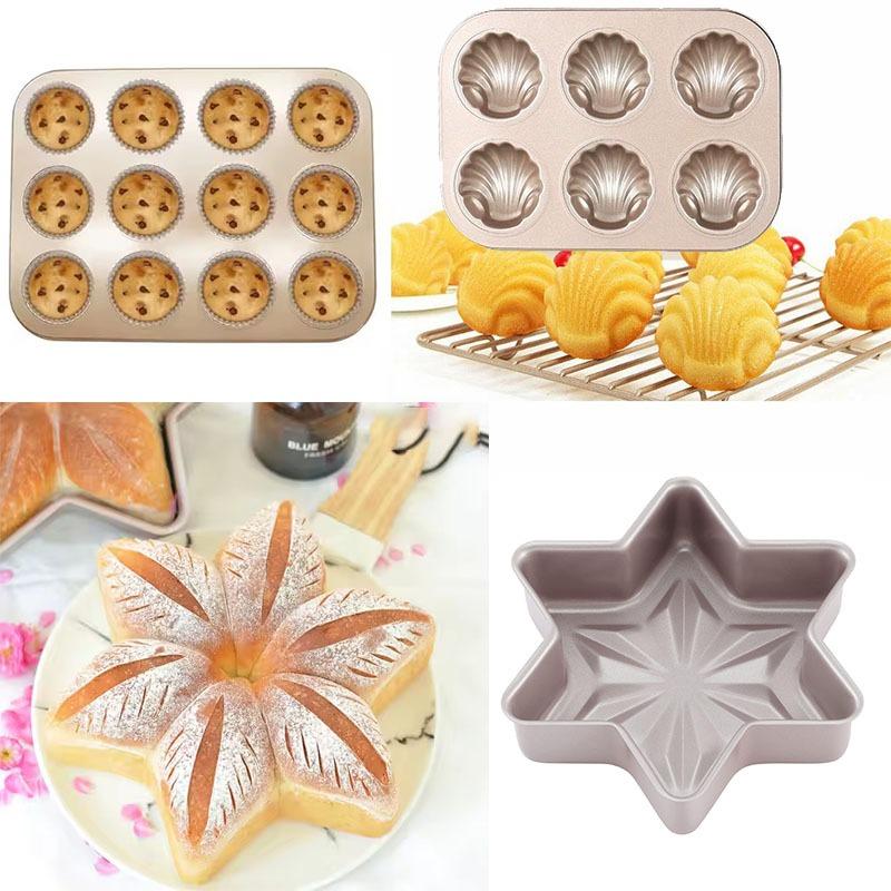 Non-Stick Cupcake Pan Muffin Tray Carbon Steel Baking Mold for Cupcakes Muffins Biscuits Durable Bakeware Kitchen Essentials