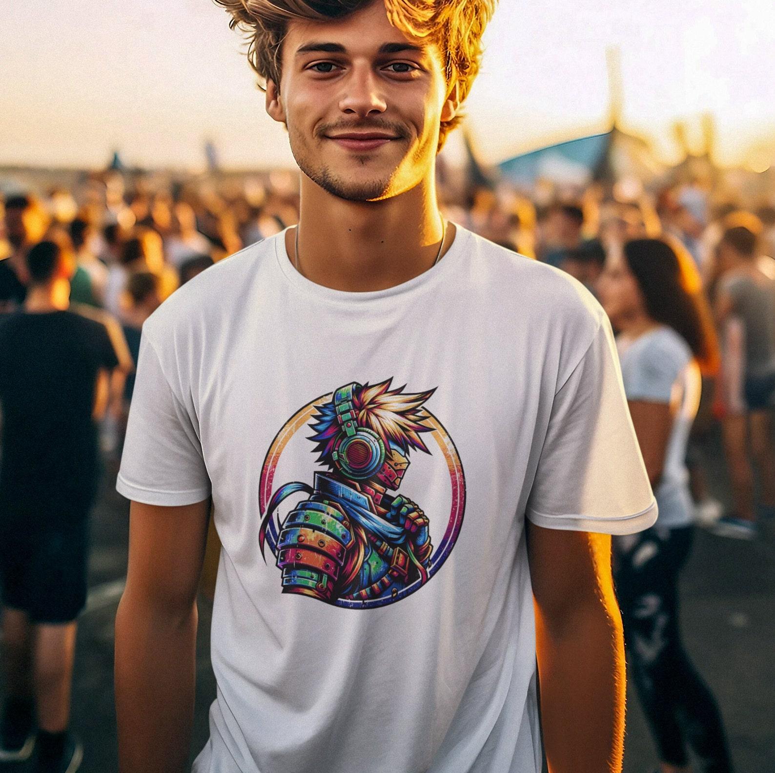 Ninja Beats Shirt | Retro Warrior Graphic | Japanese Manga Style Top S