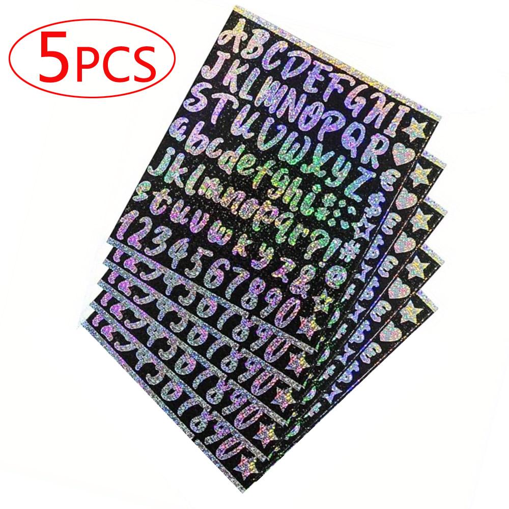 

5-10pcs Waterproof Laser Name Stickers Number Letter Sticker Label Custom DIY Cup Mug Sticker Gift Card Stationery Decor Diary
