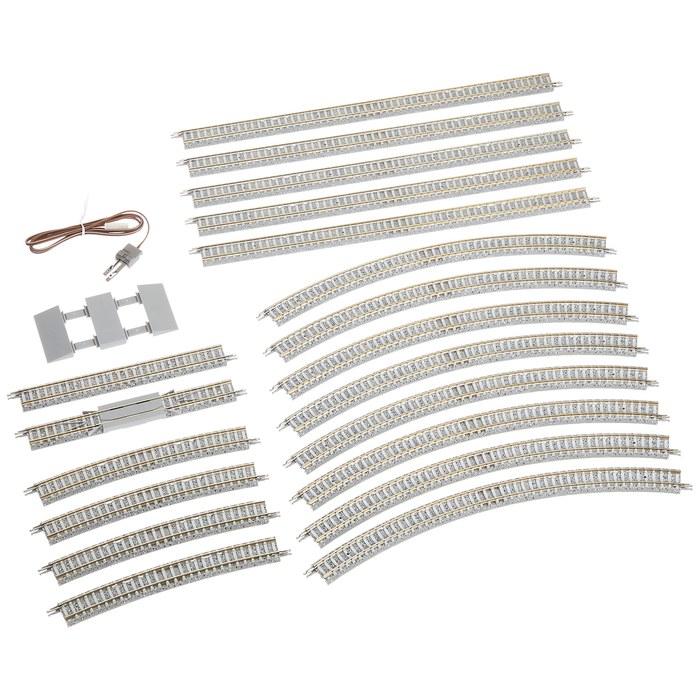 TOMIX N Gauge Rail Set, Passing Loop D Pattern 91028, Silver, 634x1614mm