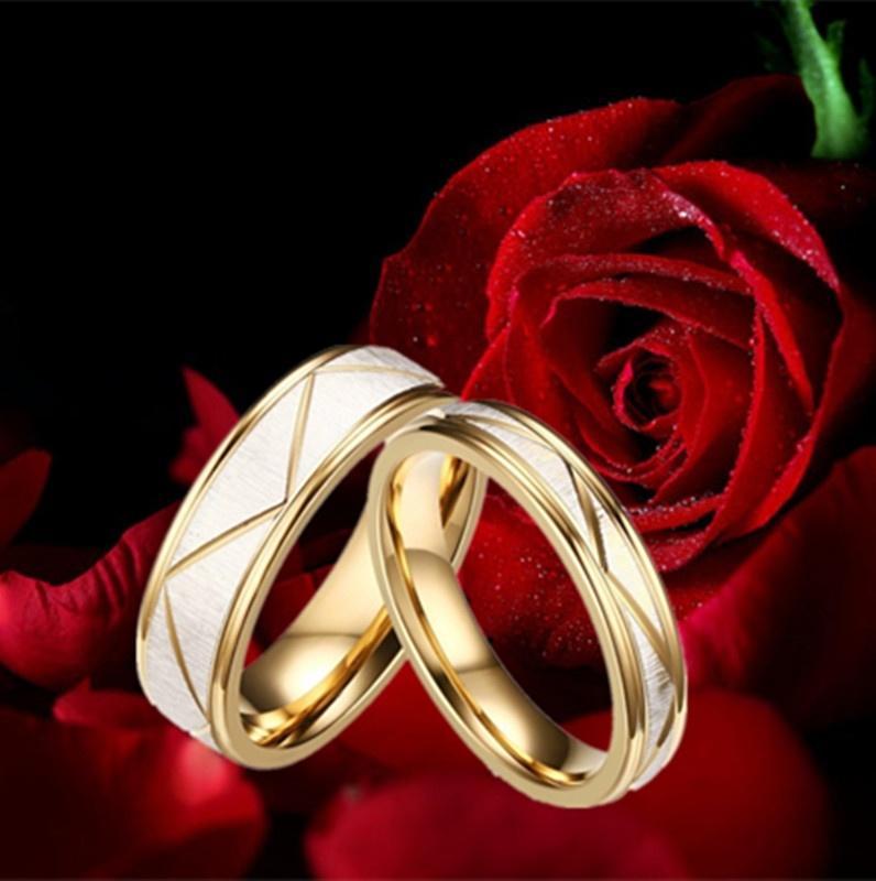 

1Pc Шарм Ромбохедраль Кольцо ТитанА Обещание Кольцо Real Love Пара Свадебное кольцо Finger Band