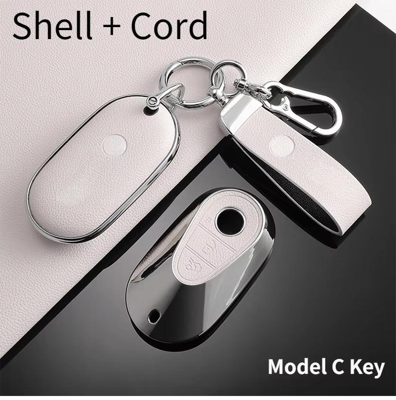 For Mercedes-Benz TPU Car Key Cover E-Class/Class E300L/C260L/A200L Car Key Decorative Leather Pattern All-Pack Protective Case