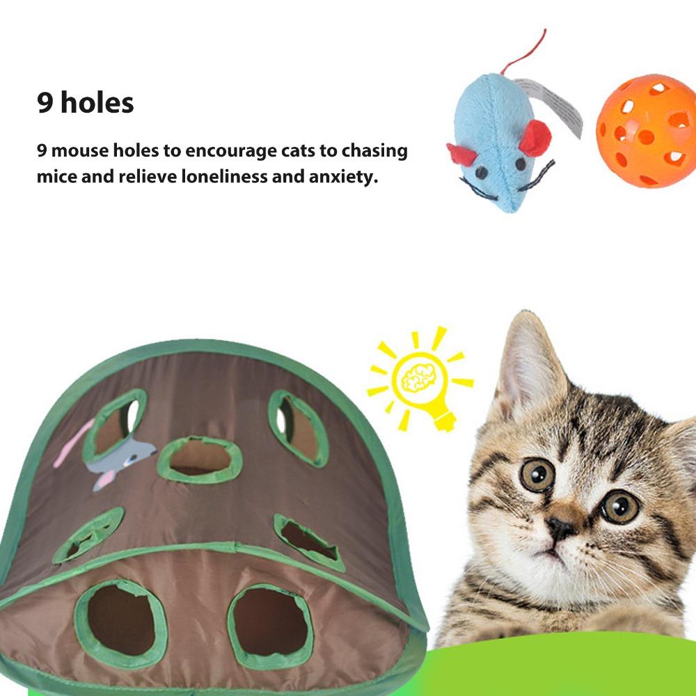 Bell Included Cat Interactive Tunnel Toy Collapsible Foldable Popup Cat Toy Loneliness Reduction