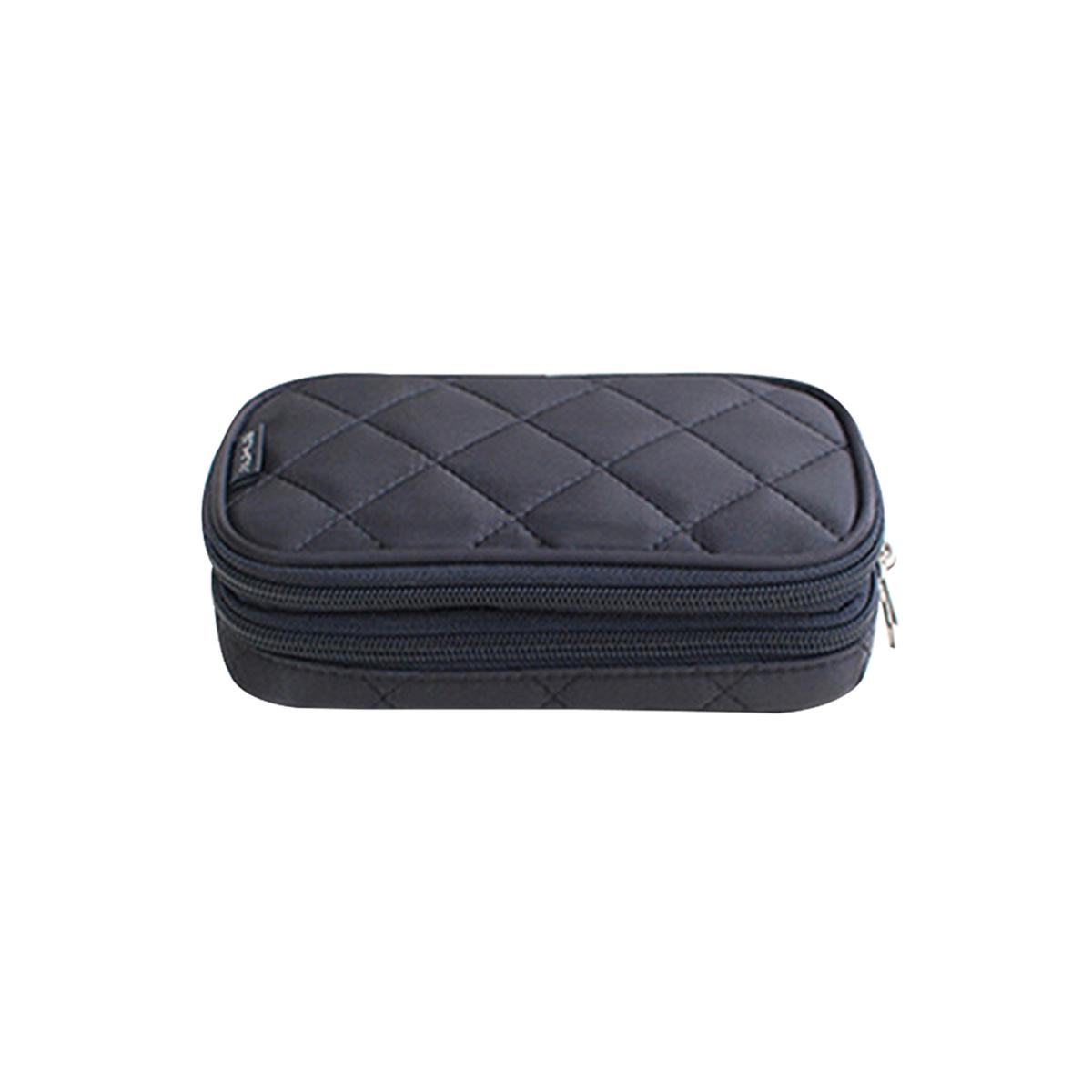 

Double Layered Women S Makeup Mirror Bag Makeup Brush Bag Portable Multifunctional Double-Layer Storage Bag чёрный