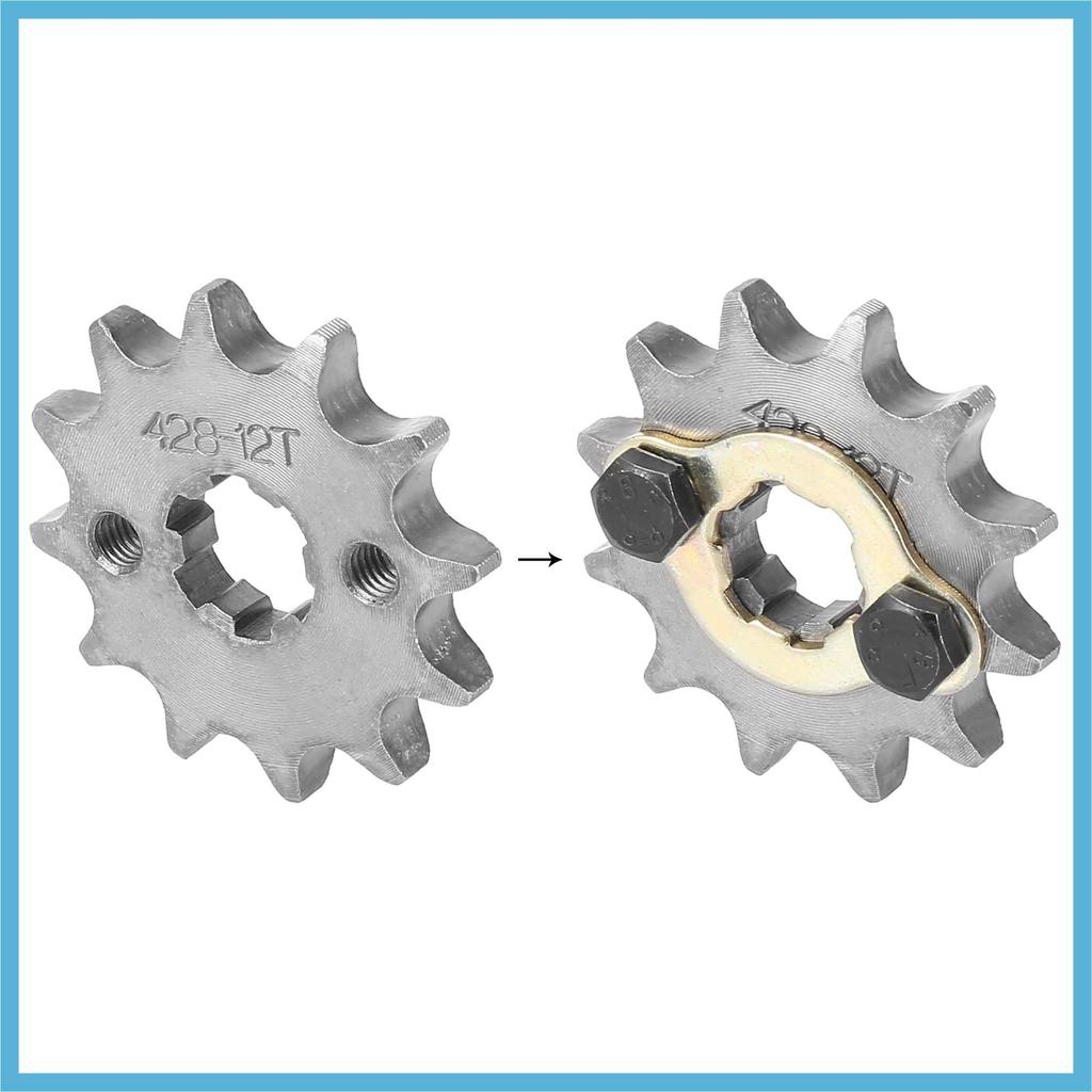 BULLSPANN Fitting Screw Metal Titanium Tone Motorcycle Sprocket Front Engine Sprocket 428 Chain 12T 17mm Replacement Parts Accessories Replacement