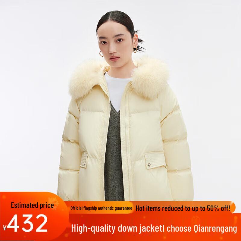 

Qianrengang Women s Fox Fur Collar Duck Down Parka Y299202B M