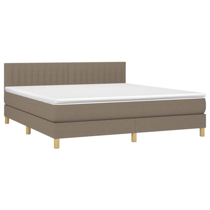 Maison Exclusive - Sommier à lattes de lit avec matelas Taupe 180x200 cm Tissu