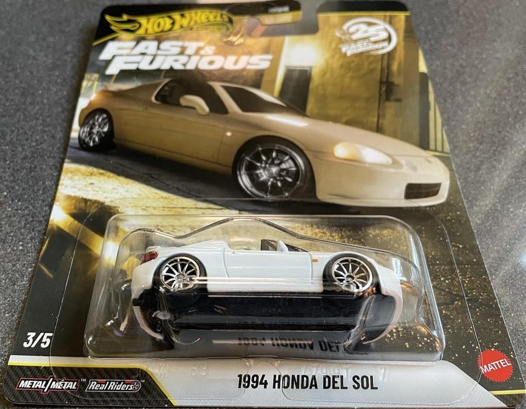 Hot Wheels Fast Furious Premium Cars 1994 Honda del Sol Scale Metal Vehicle Furious Saga JHW63 & 164 Collector's (Fast & Movie)