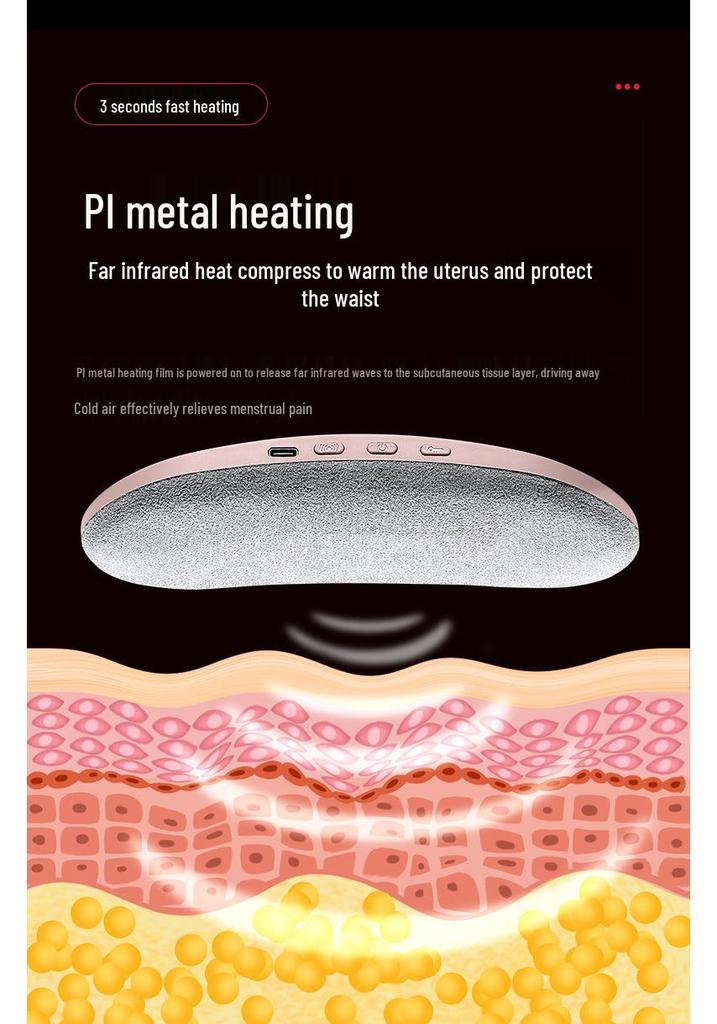 Electric Uterine Warmer & Massager Belt for Menstrual Relief with Vibration Heating, Lumbar Support, and Home Use.