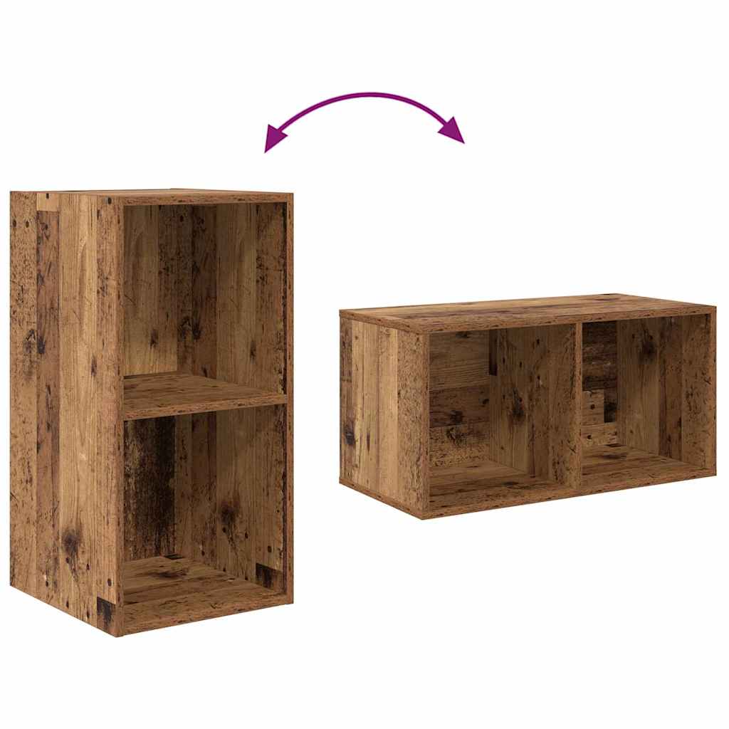 TV Cabinet Set 37 X 37 X 72 Cm Reclaimed Wood Effect Engineered Wood
